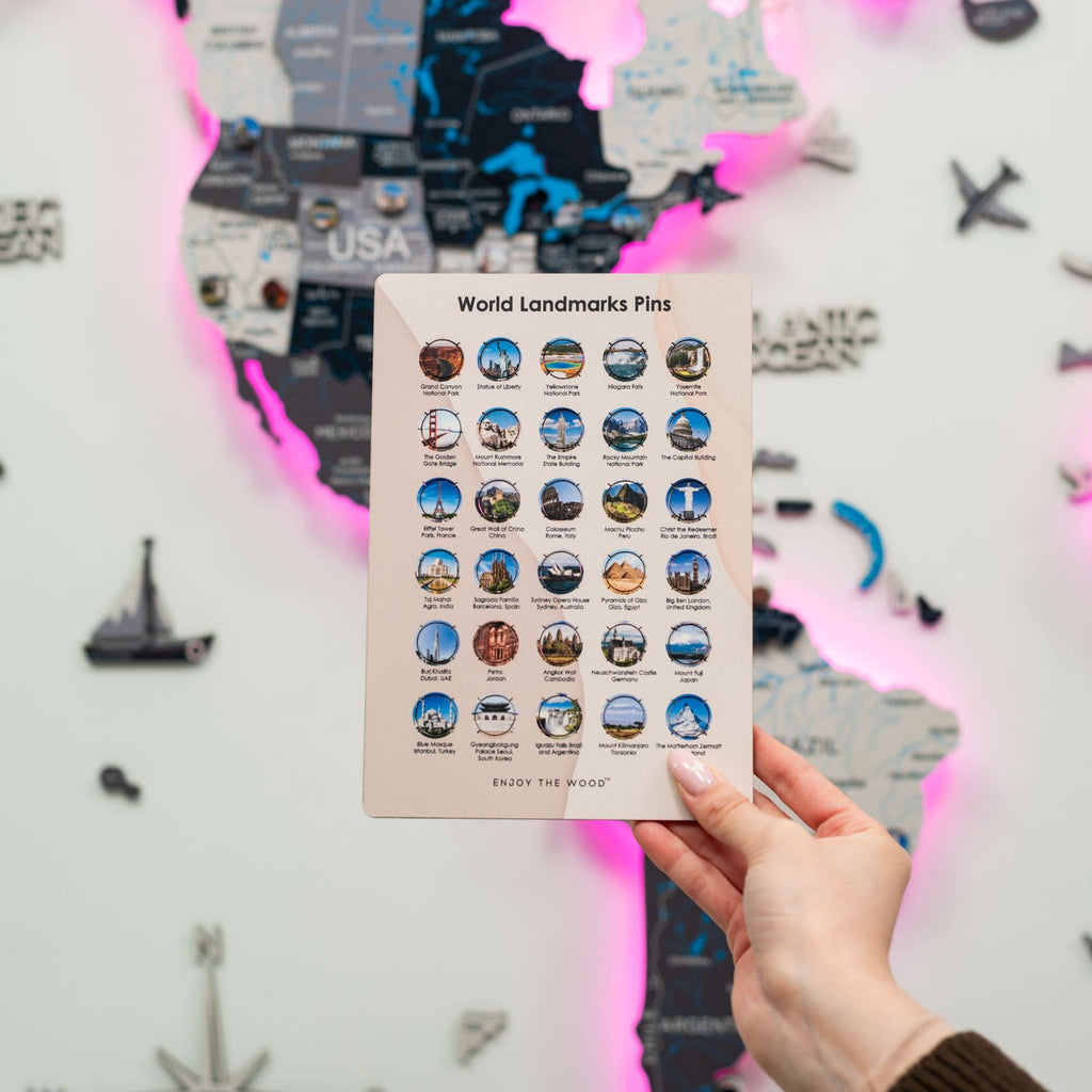Wooden Sightseeings Sticky Pins