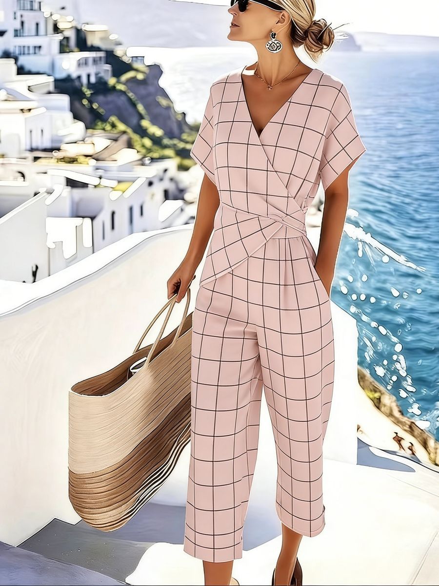 Women's Loose Irregular Short-Sleeve Two-Piece Set