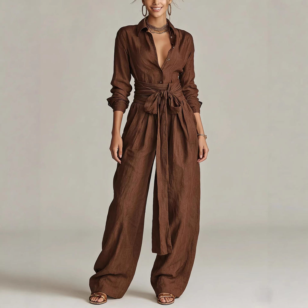 Solid Color Fashion Casual Pants Set for Women