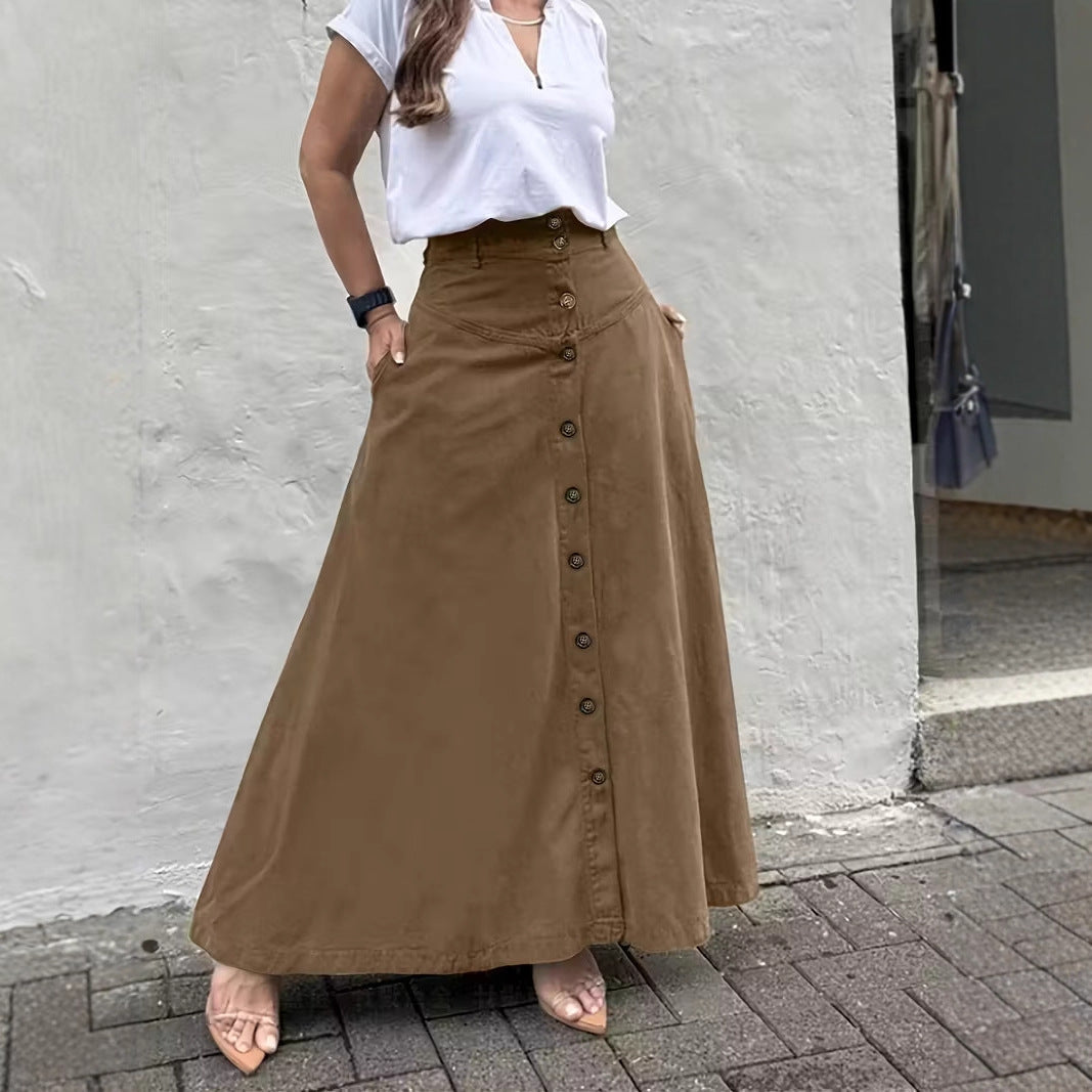 Women's Elegant High-Waist A-Line Skirt