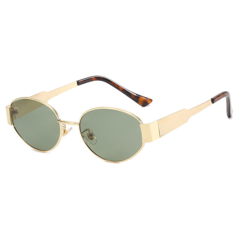 Vintage Oval Sunglasses – Light Luxury Gold & Silver Frame