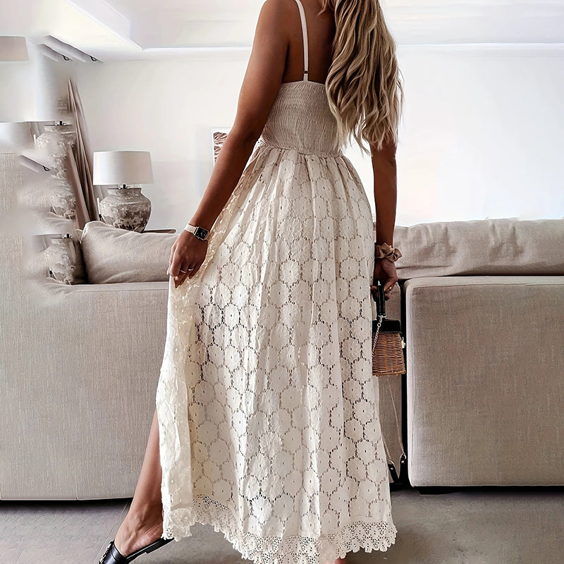 Women's Elegant Lace V-Neck Sleeveless Jumpsuit