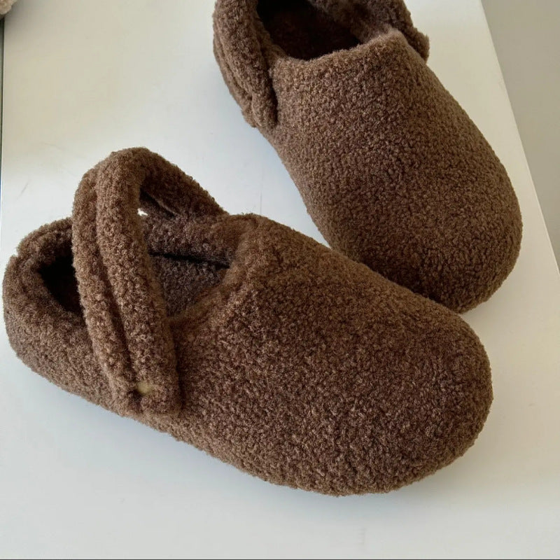 🩴 Women’s Closed-Toe Fleece-Lined Thickened Two-Way Wear Slippers