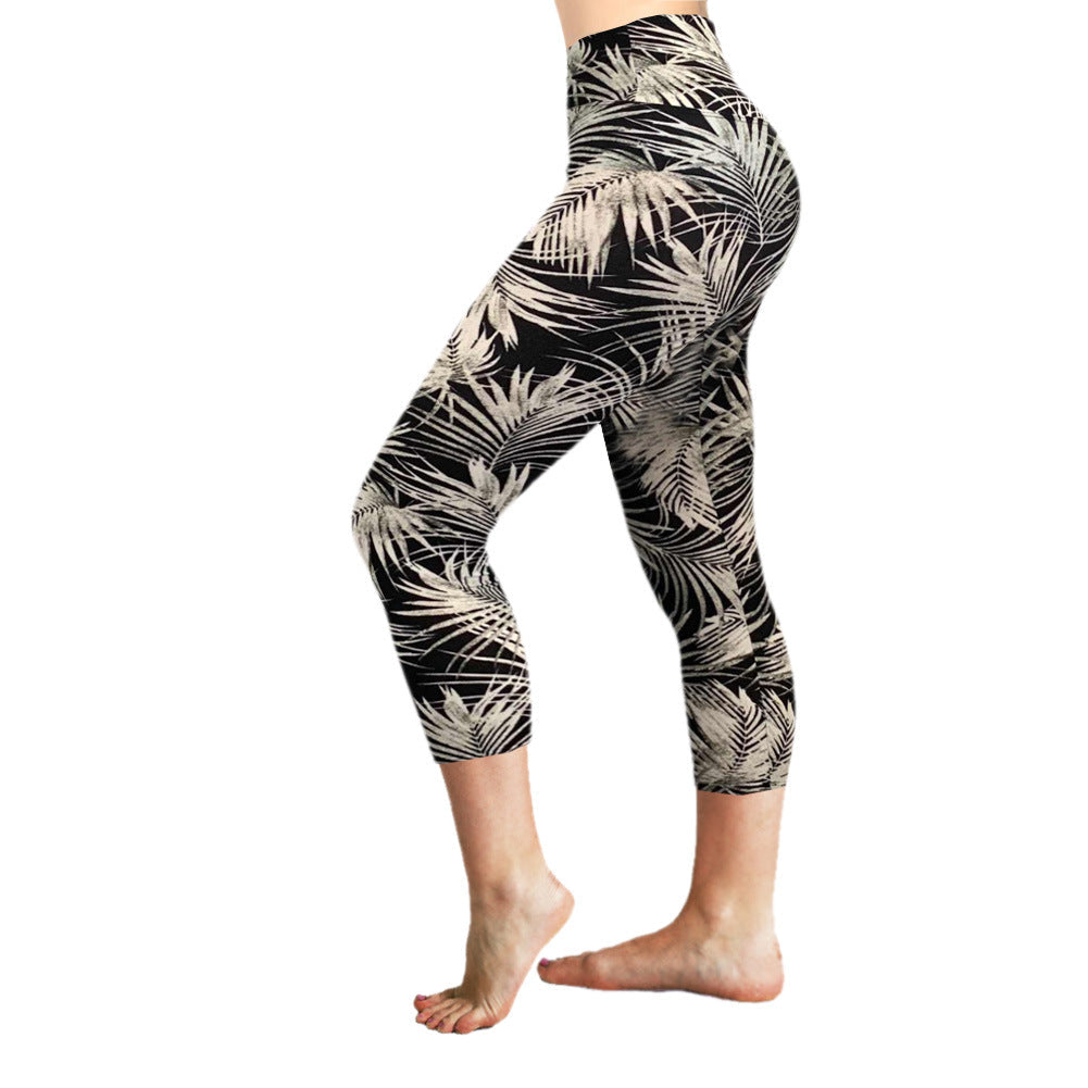 Cropped High-Rise Print Leggings – USA Flag Print Patriotic Workout Pants - 19 Styles