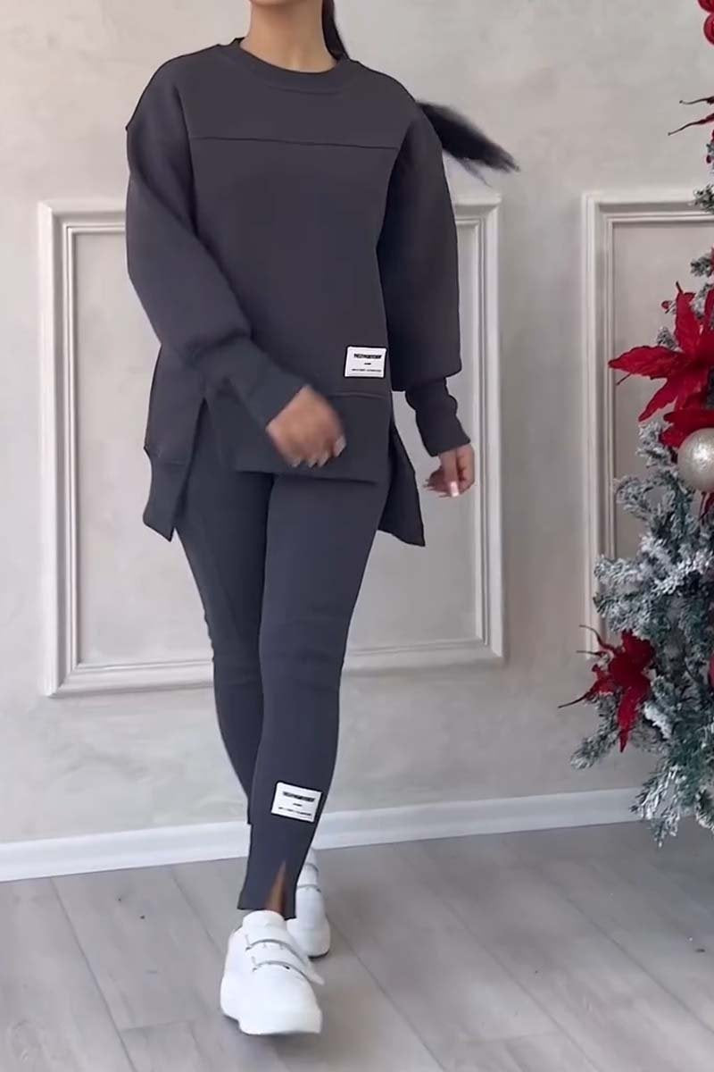Women's Solid Color 2-Piece Set