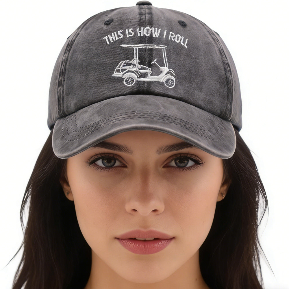 Funny Golf Cart Hat Adjustable Baseball Cap