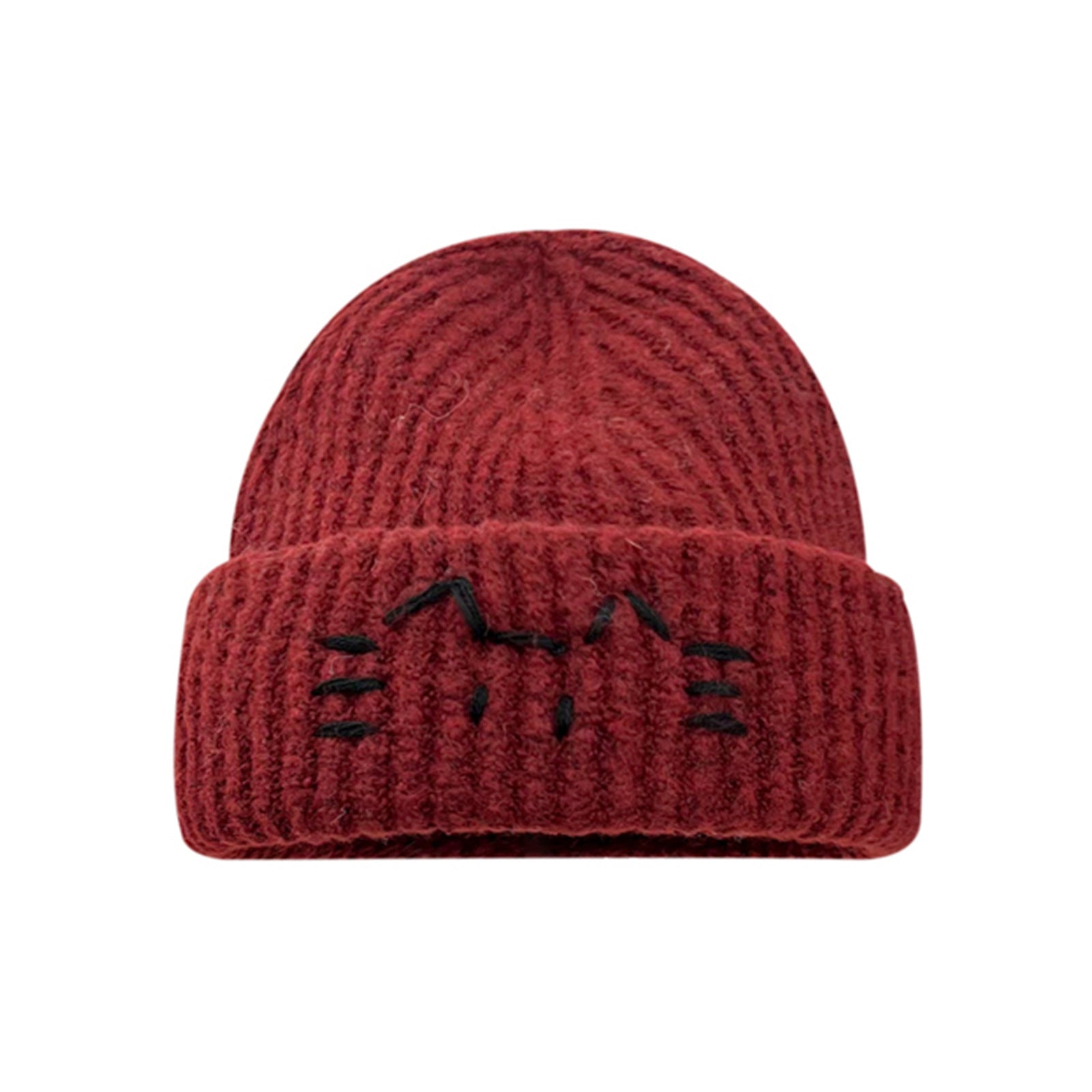 Women’s Cute Cat Line Design Knitted Hat – Warm Fall & Winter Beanie