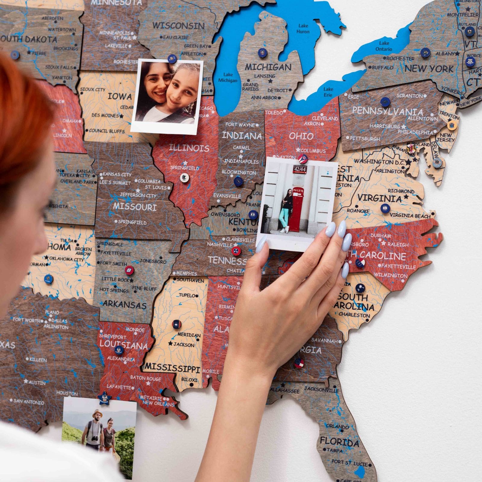 Wooden 3d Map of USA - Fusion