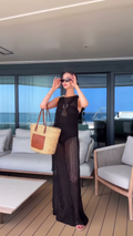 Tara Whiteman - Angles Black High-Neck Maxi Dress