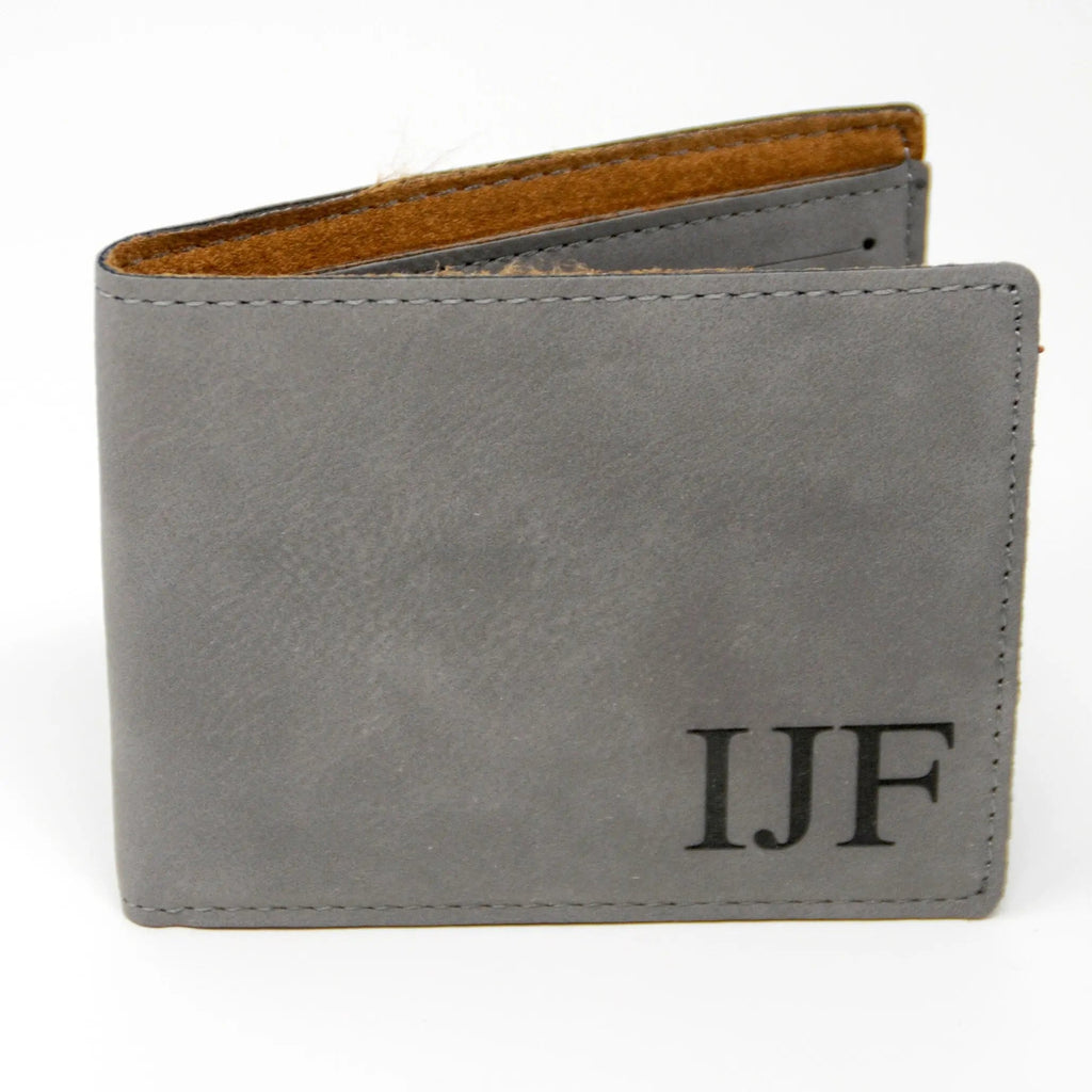 Groomsmen Gifts - Monogram Leather Wallet -  Personalized Mens Wallet Gift for Groomsman