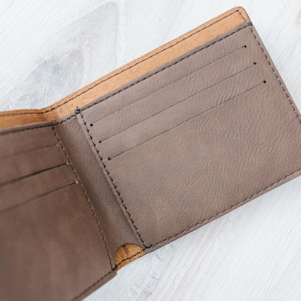 Groomsmen Gifts - Monogram Leather Wallet -  Personalized Mens Wallet Gift for Groomsman