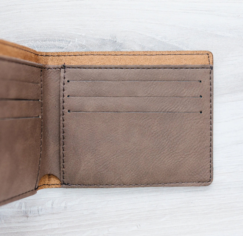 Groomsmen Gifts - Monogram Leather Wallet -  Personalized Mens Wallet Gift for Groomsman