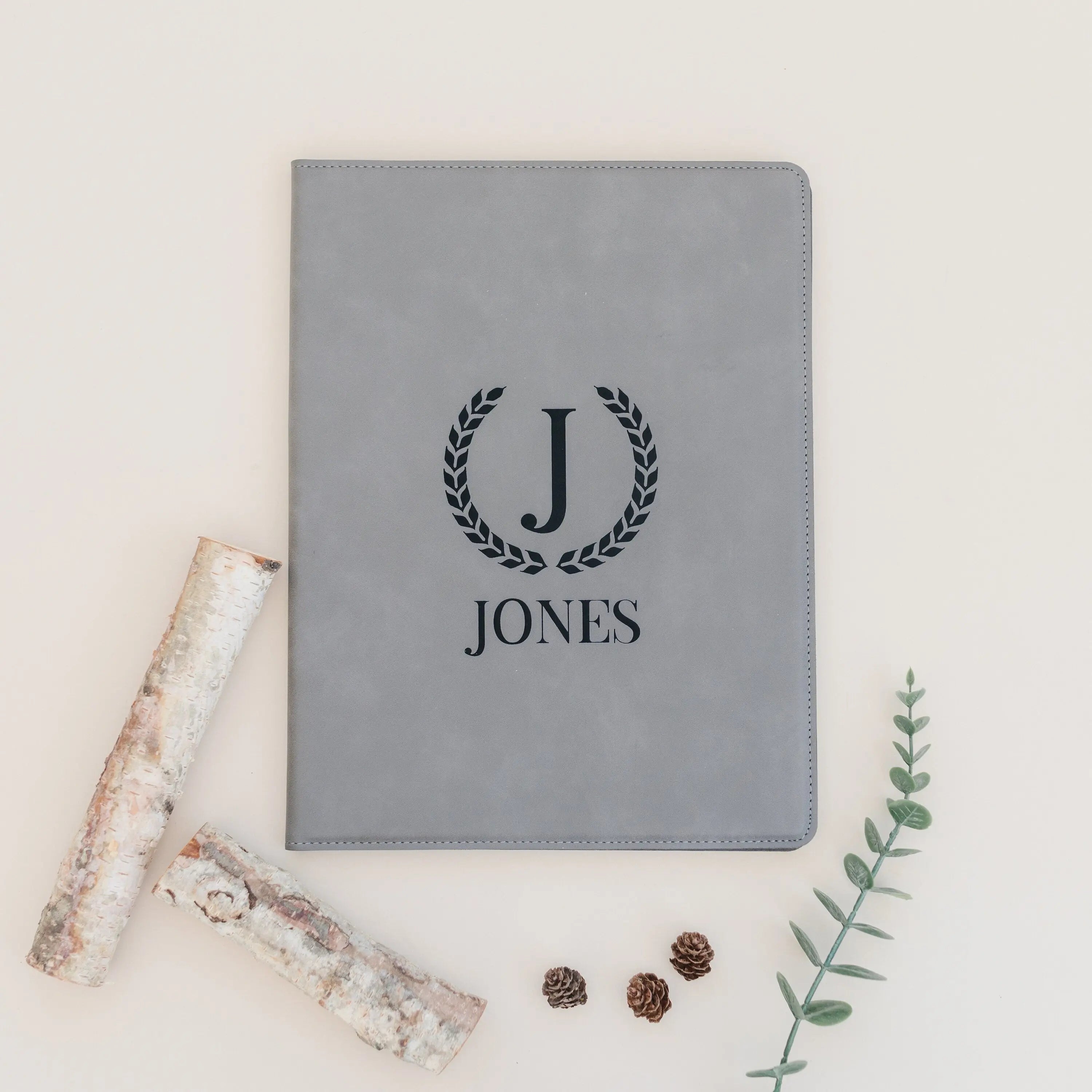 Monogram Legal Pad Holder - Laser Engraved Portfolio - Leather Notepad Folder - Gift for Graduate