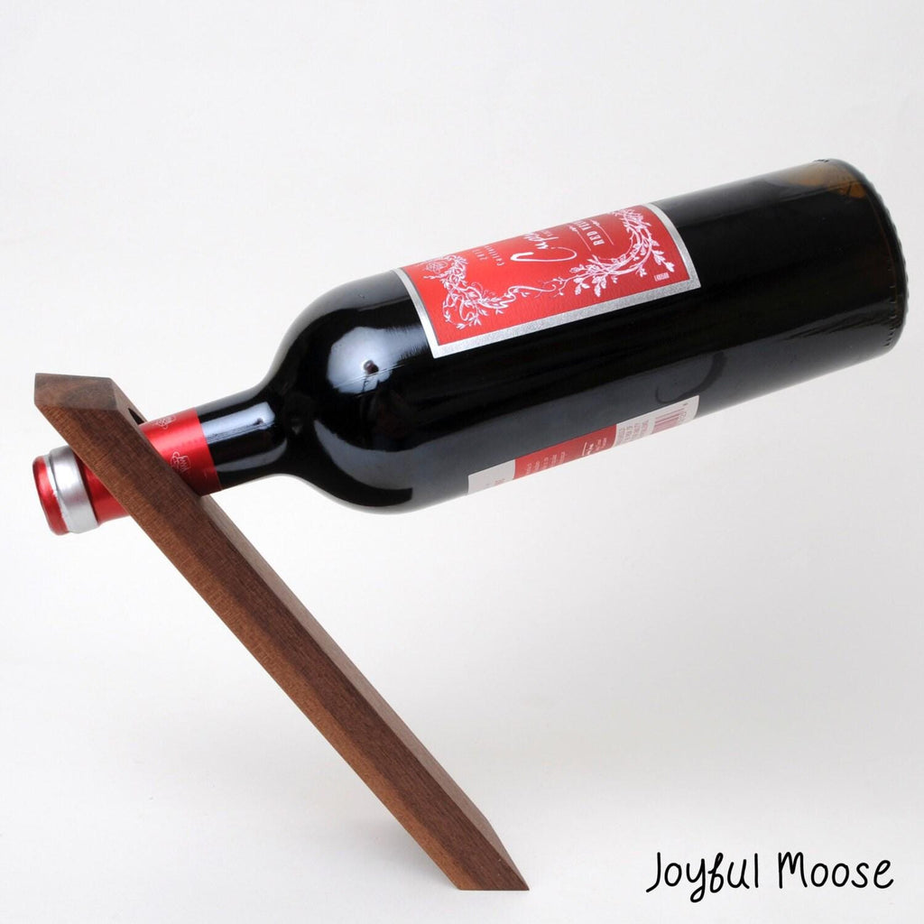 Wine Bottle Balancer - Gravity Defying Wooden Wine Holder, Unique Hostess Gift for Wine Lovers, Creative Wine Display and Decor