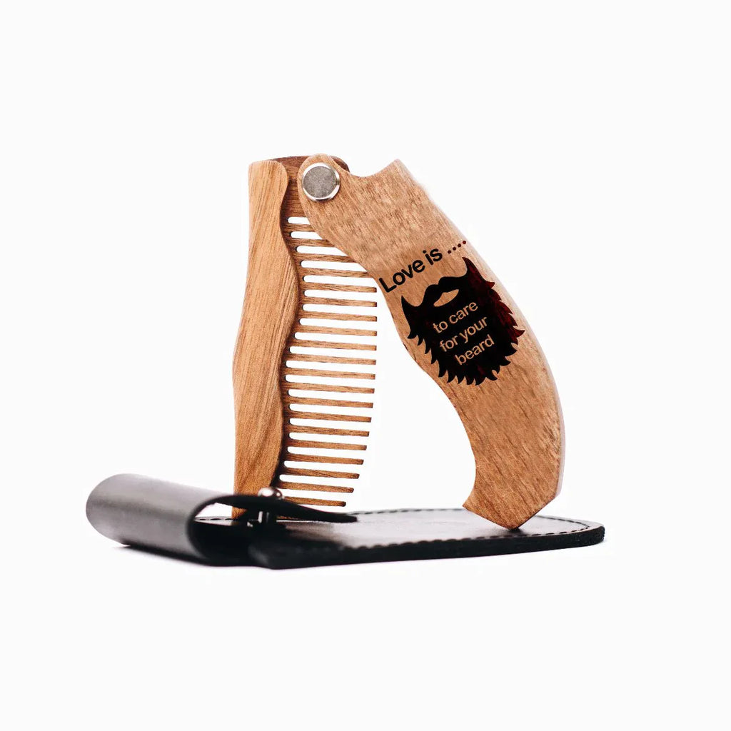 Wooden Beard Comb -Love is 🔥