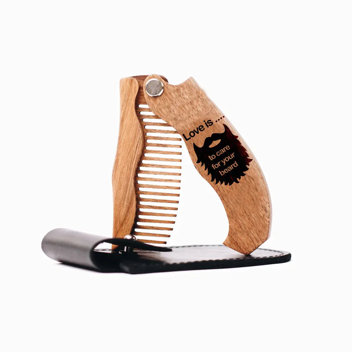 Wooden Beard Comb -Love is 🔥