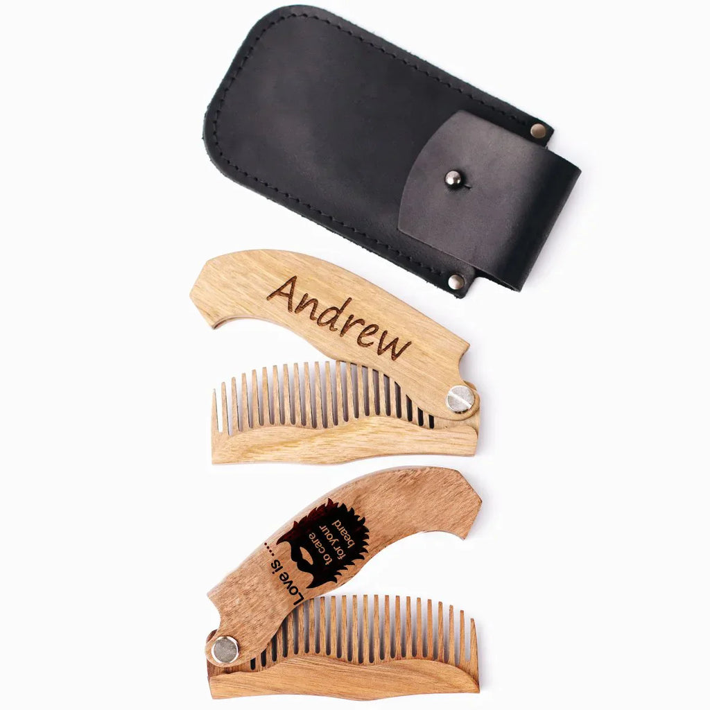 Wooden Beard Comb -Love is 🔥