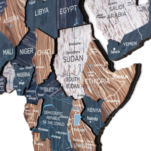 3D Luminous Colored Wooden World Map Mystery