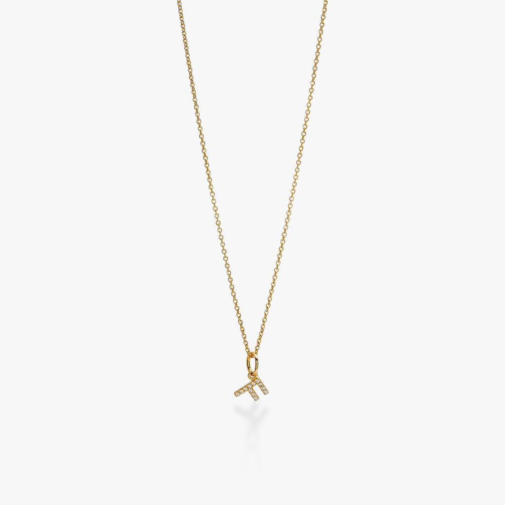 Mini Pavé Initial Charm Necklace
