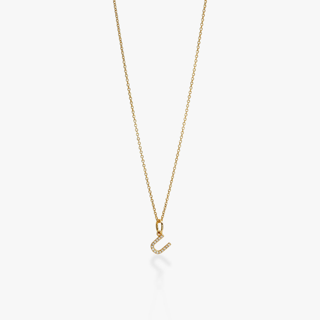 Mini Pavé Initial Charm Necklace