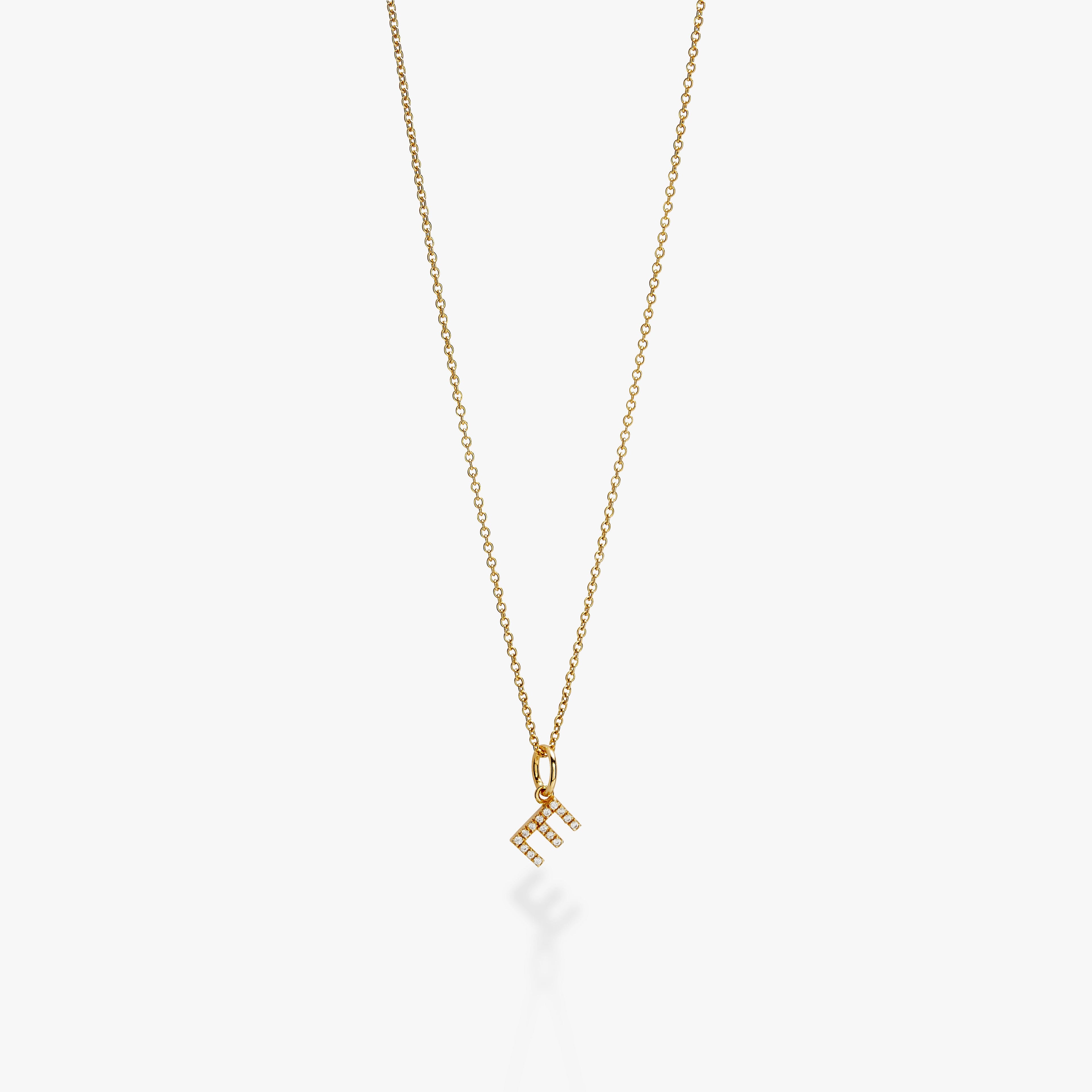 Mini Pavé Initial Charm Necklace
