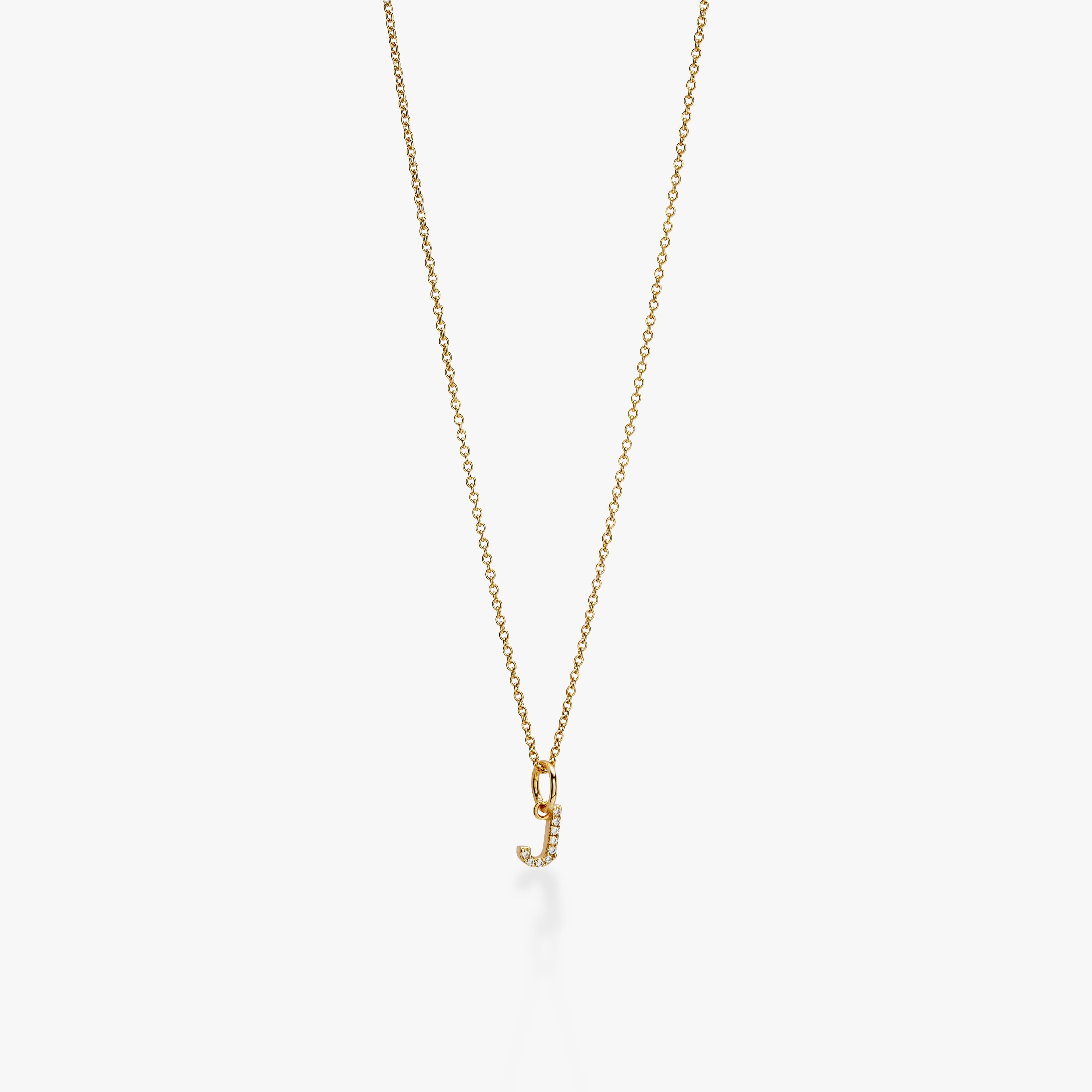 Mini Pavé Initial Charm Necklace