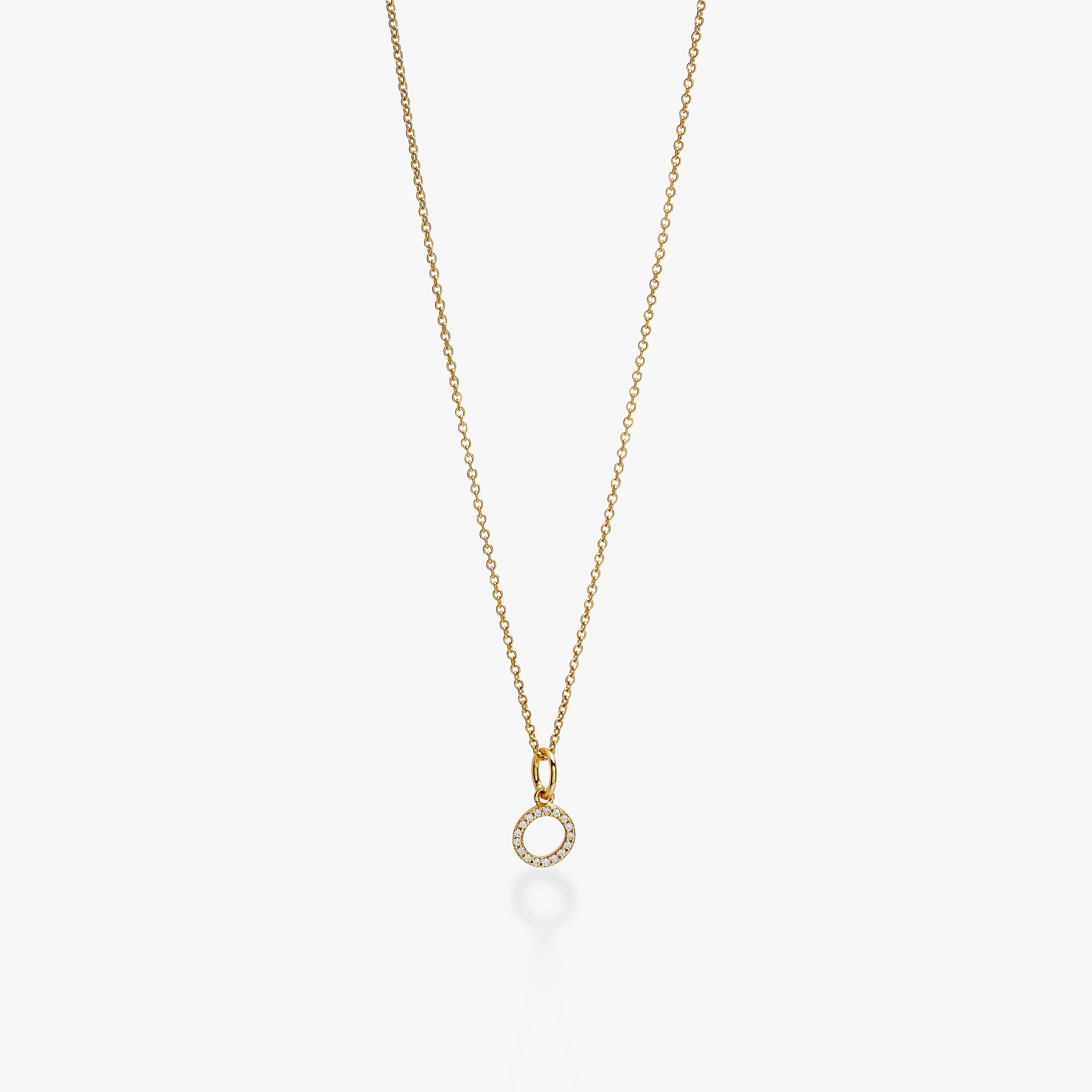 Mini Pavé Initial Charm Necklace