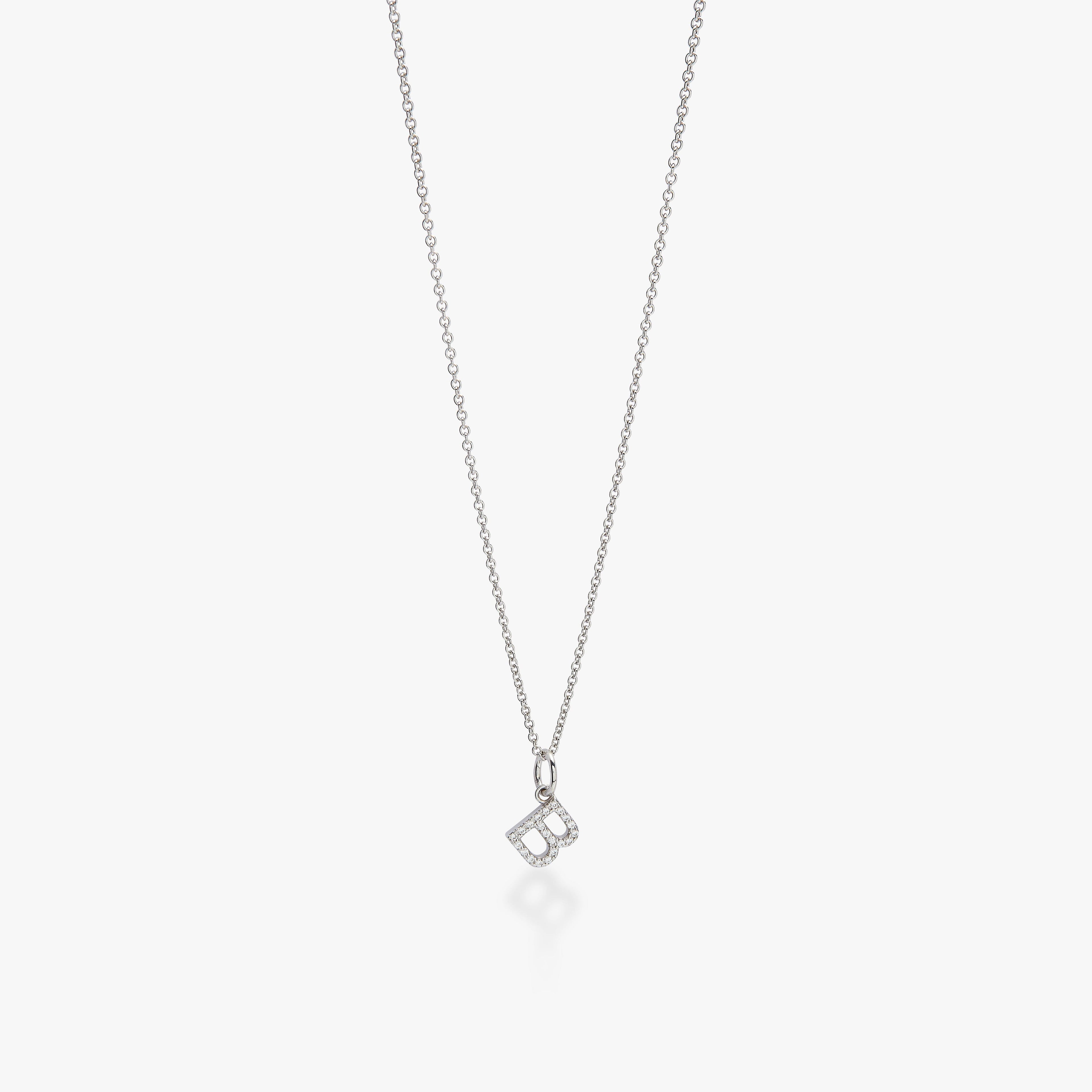 Mini Pavé Initial Charm Necklace
