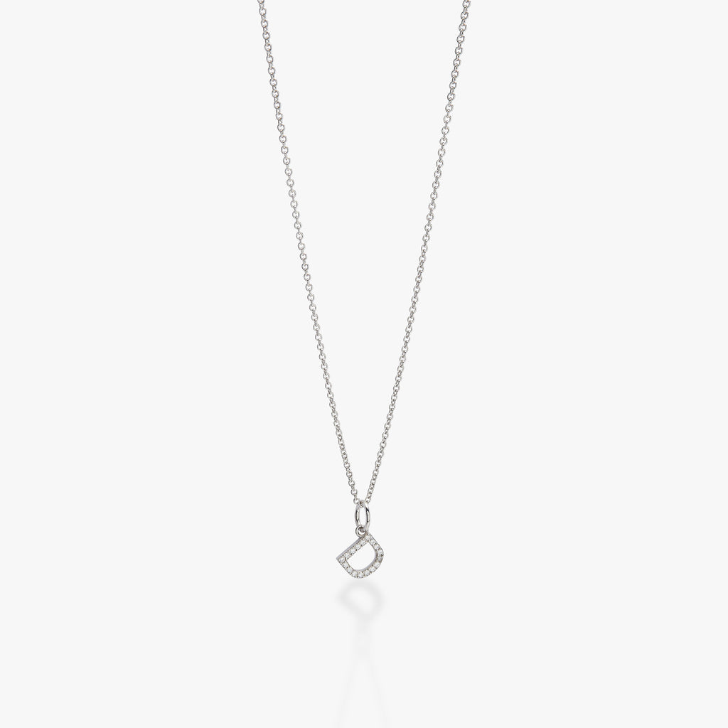 Mini Pavé Initial Charm Necklace