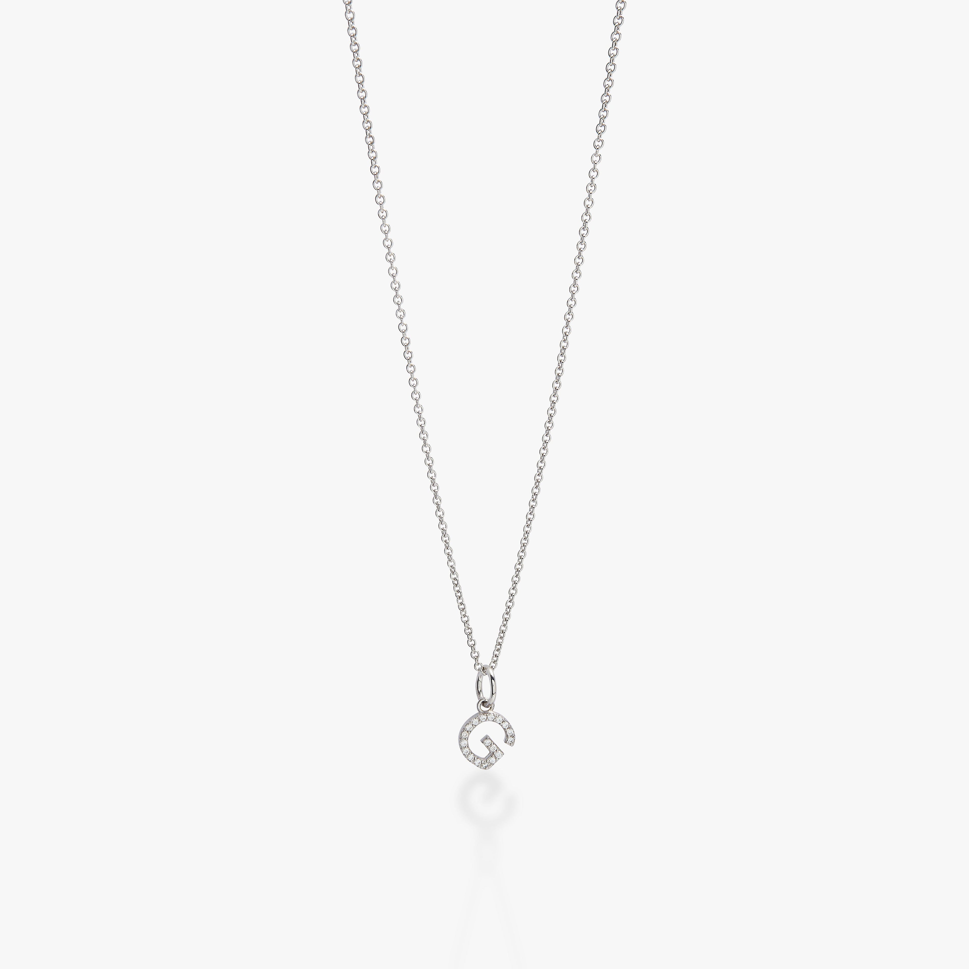 Mini Pavé Initial Charm Necklace