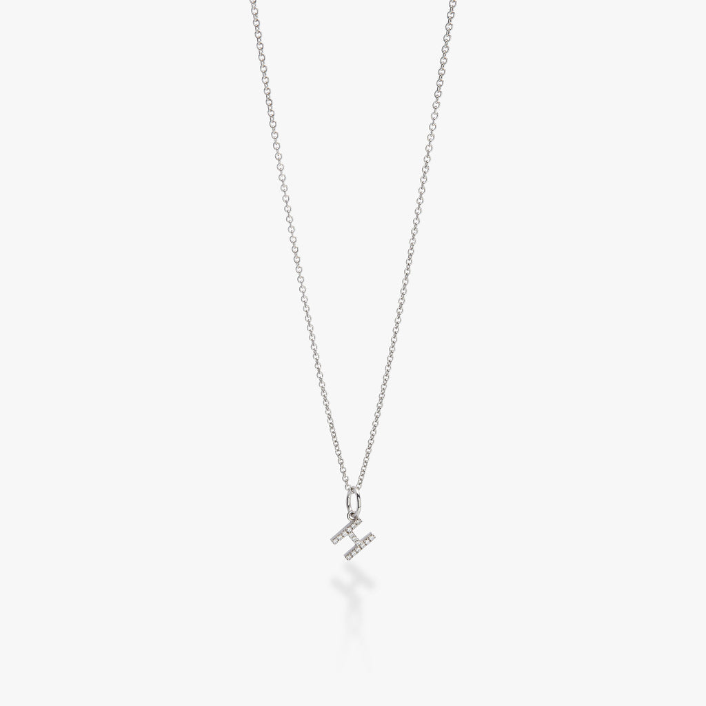 Mini Pavé Initial Charm Necklace