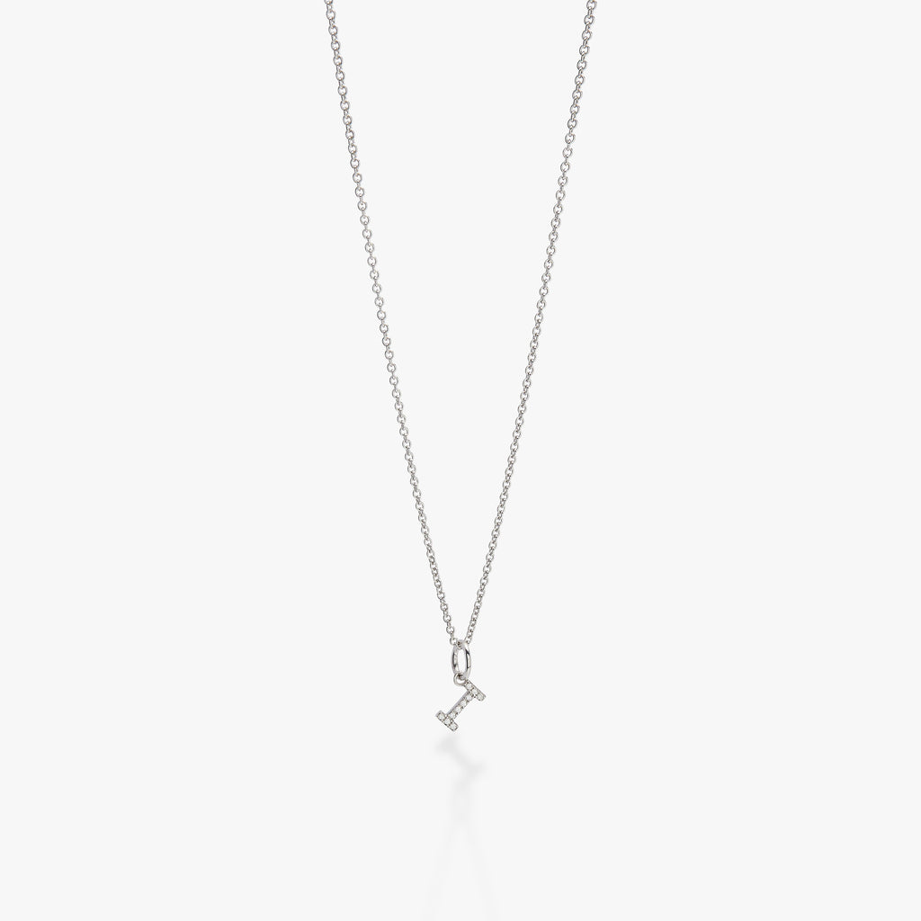 Mini Pavé Initial Charm Necklace