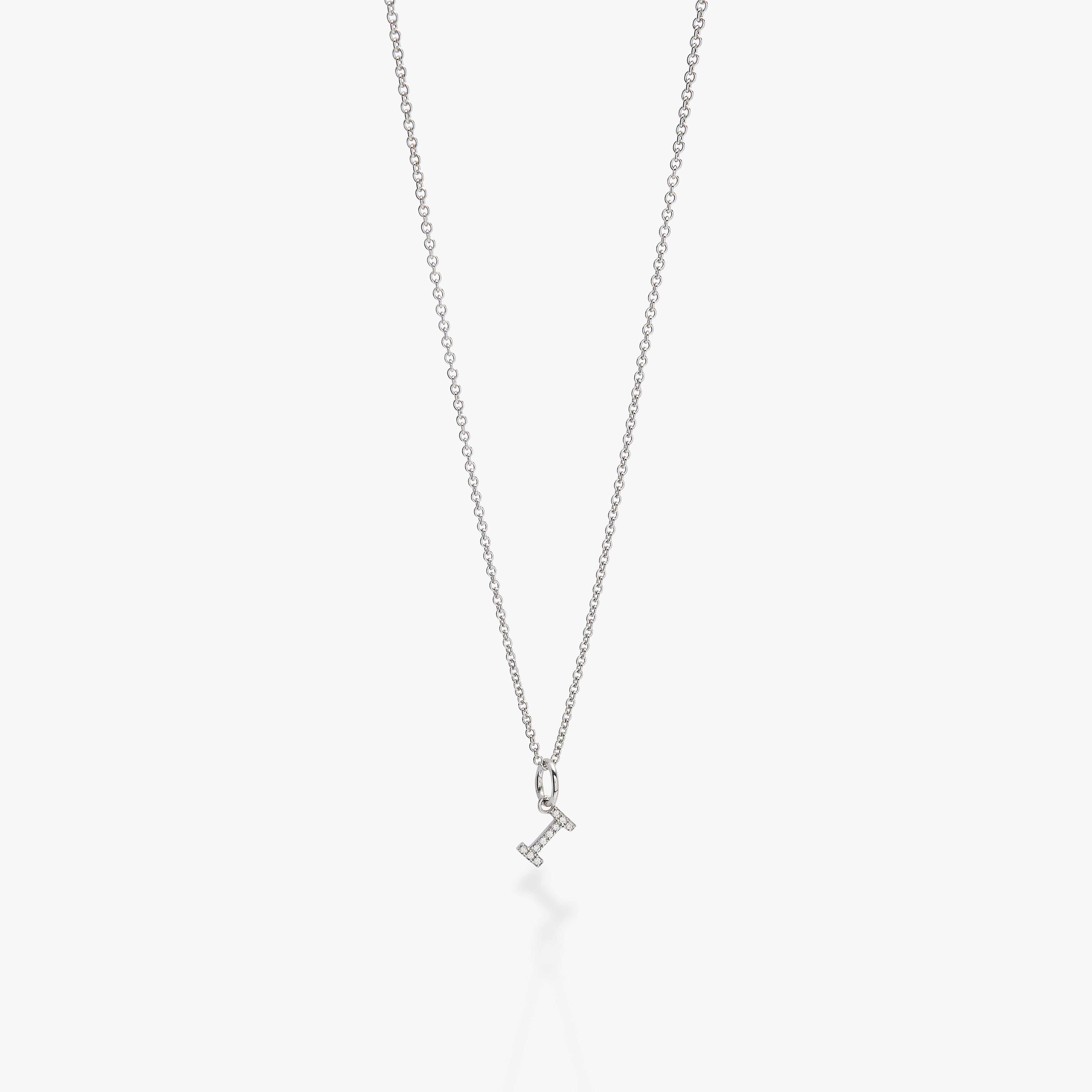 Mini Pavé Initial Charm Necklace