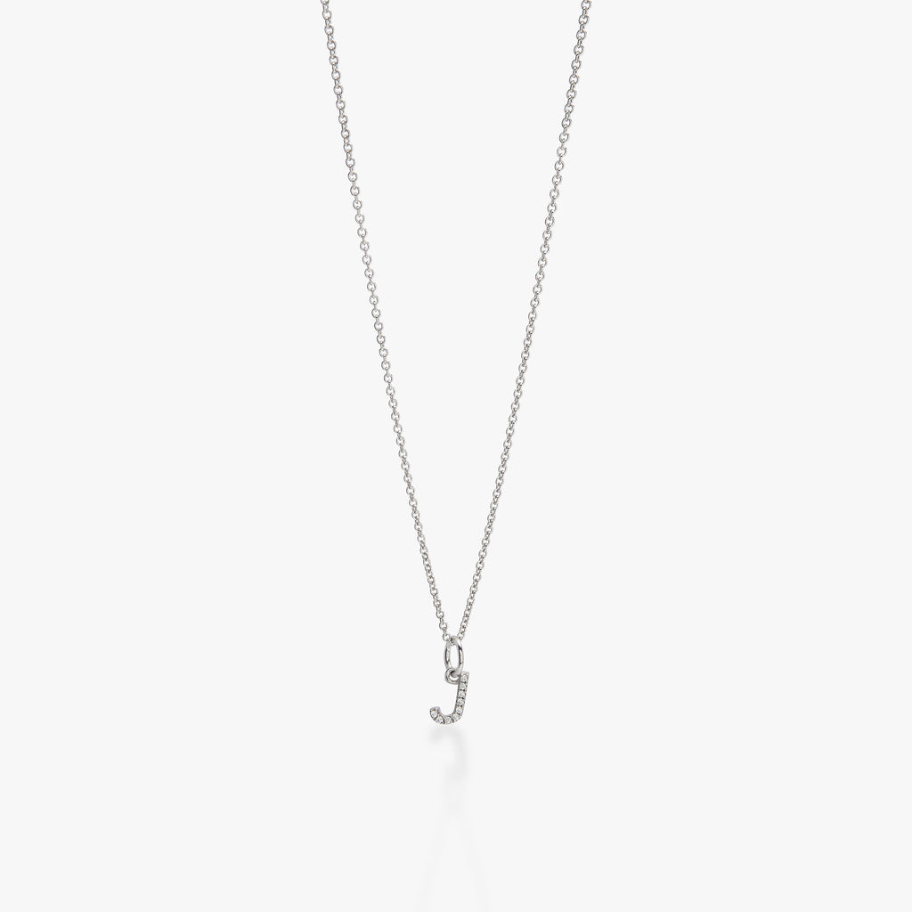 Mini Pavé Initial Charm Necklace