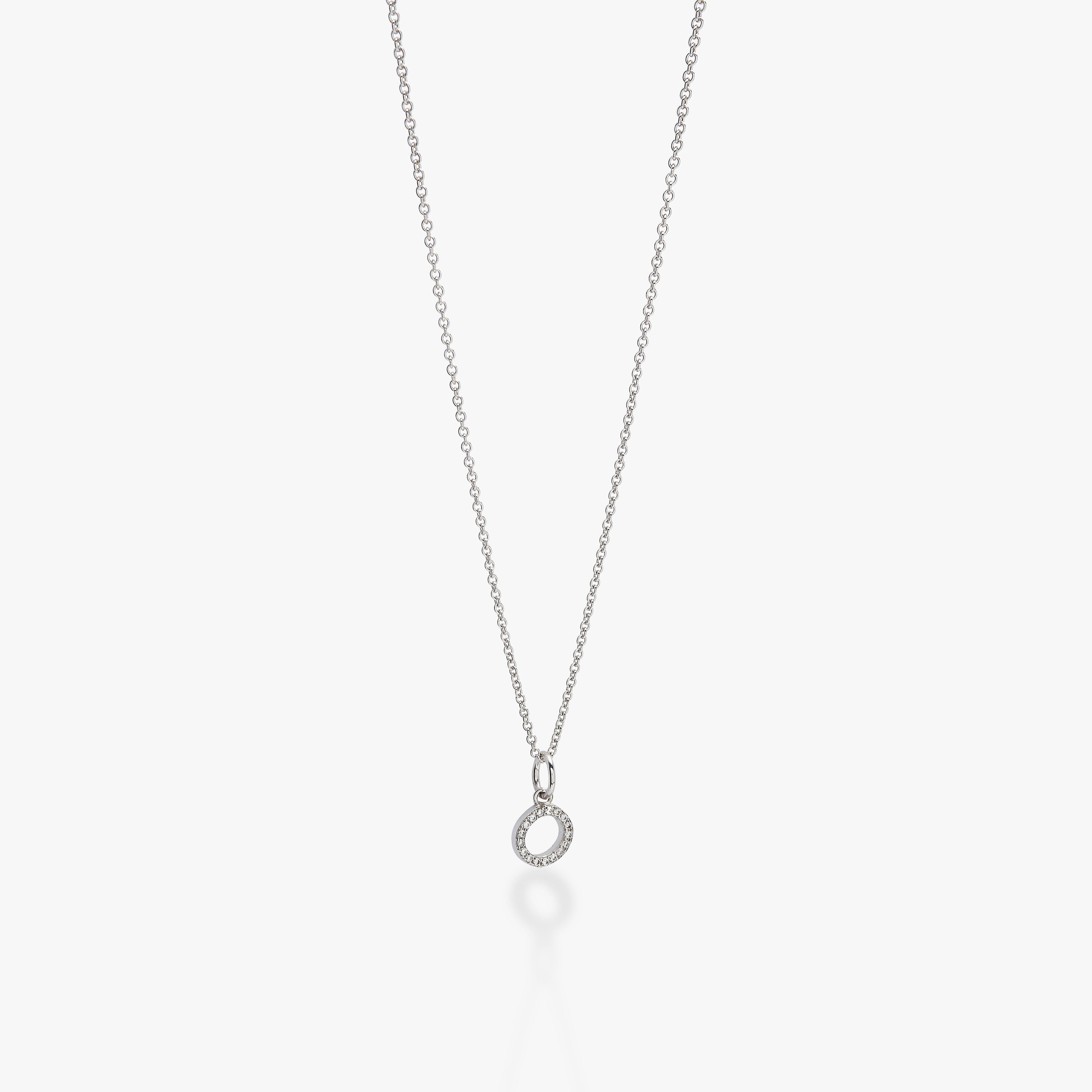 Mini Pavé Initial Charm Necklace