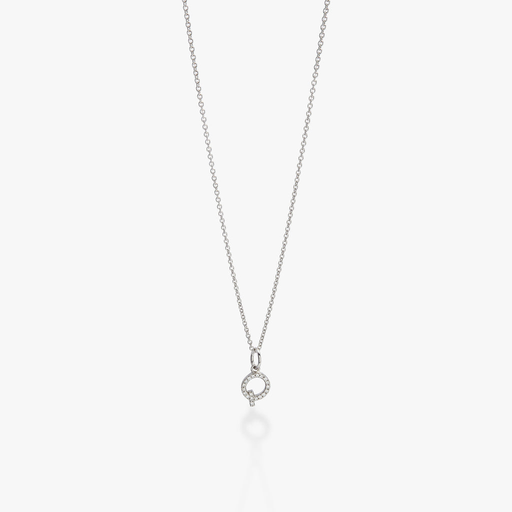 Mini Pavé Initial Charm Necklace