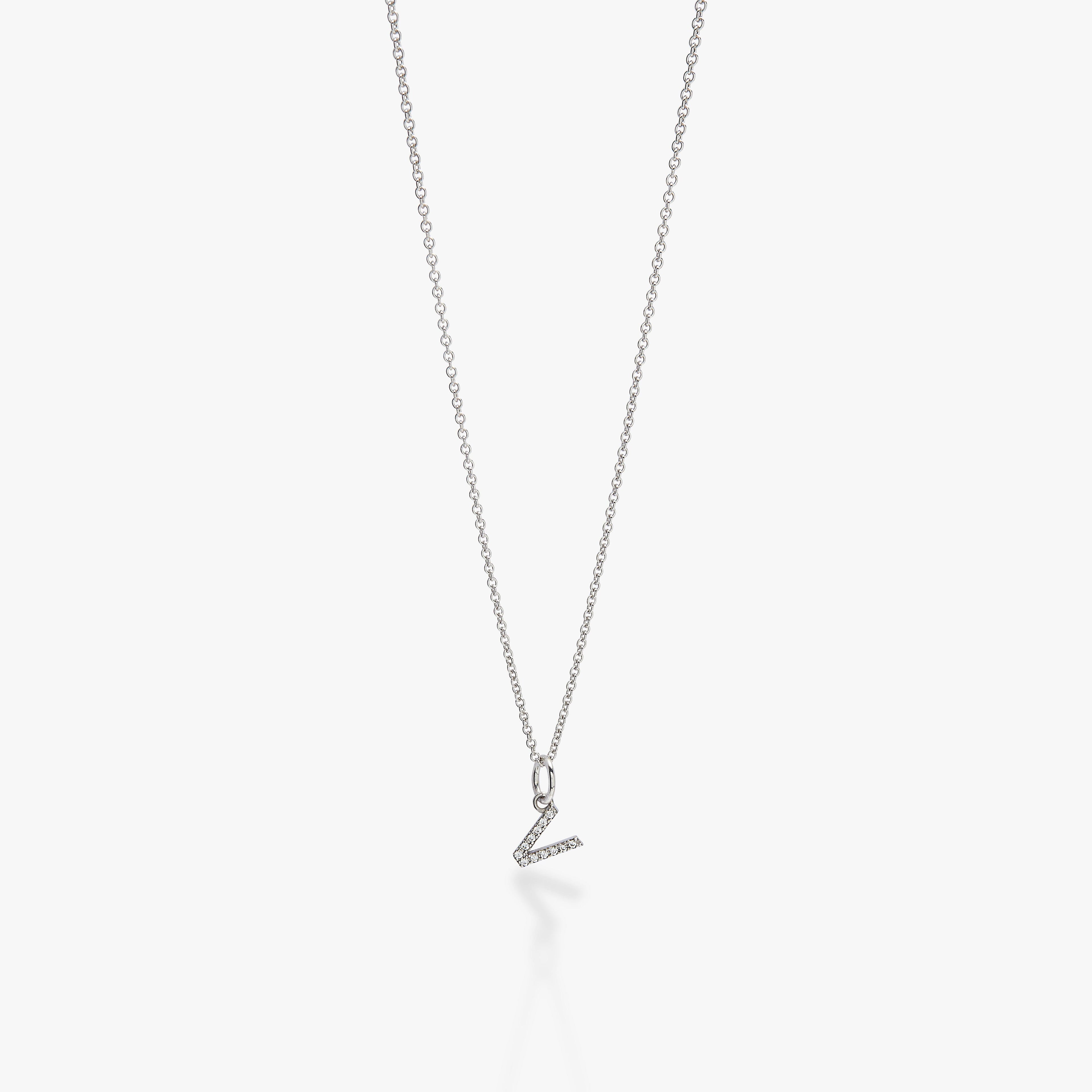 Mini Pavé Initial Charm Necklace