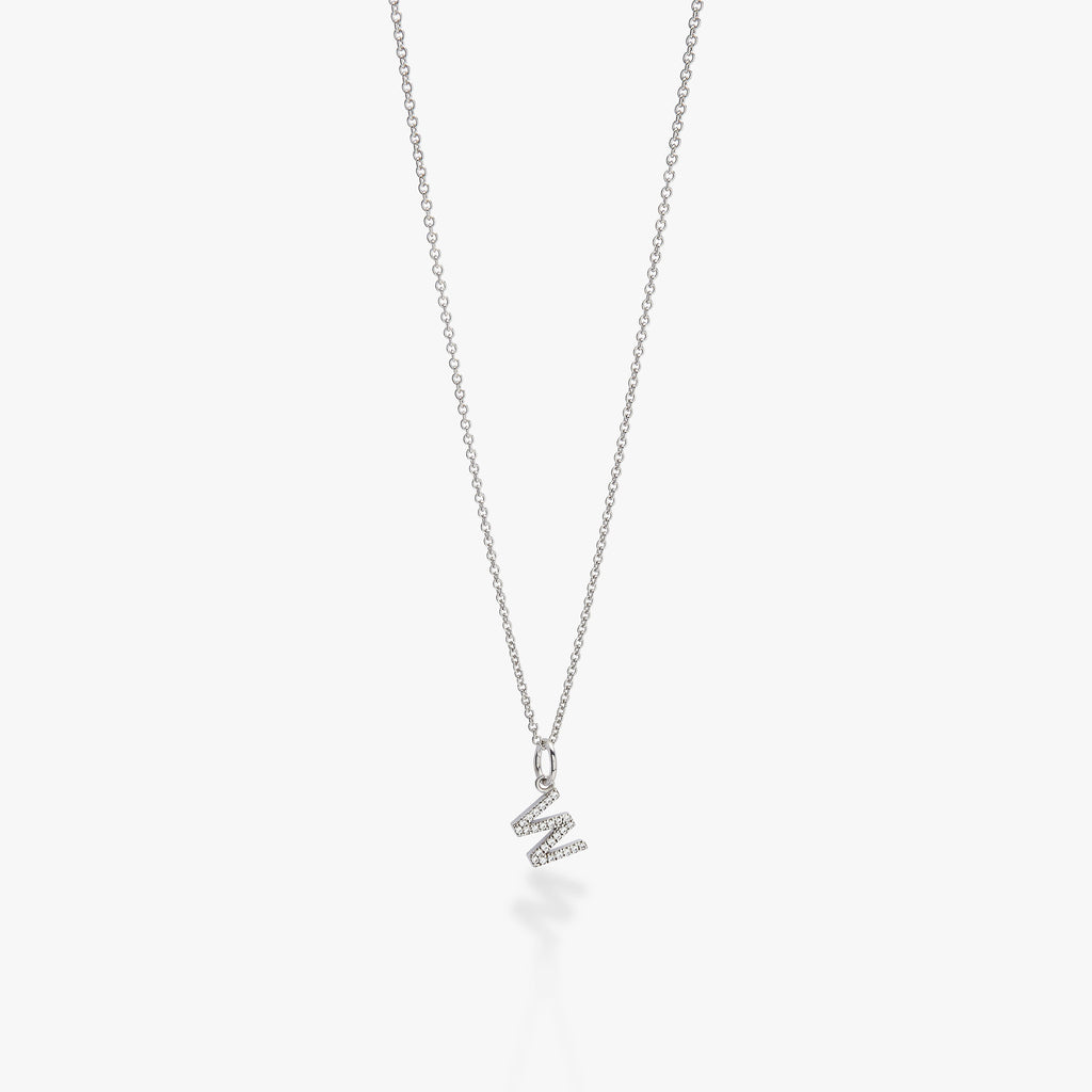 Mini Pavé Initial Charm Necklace