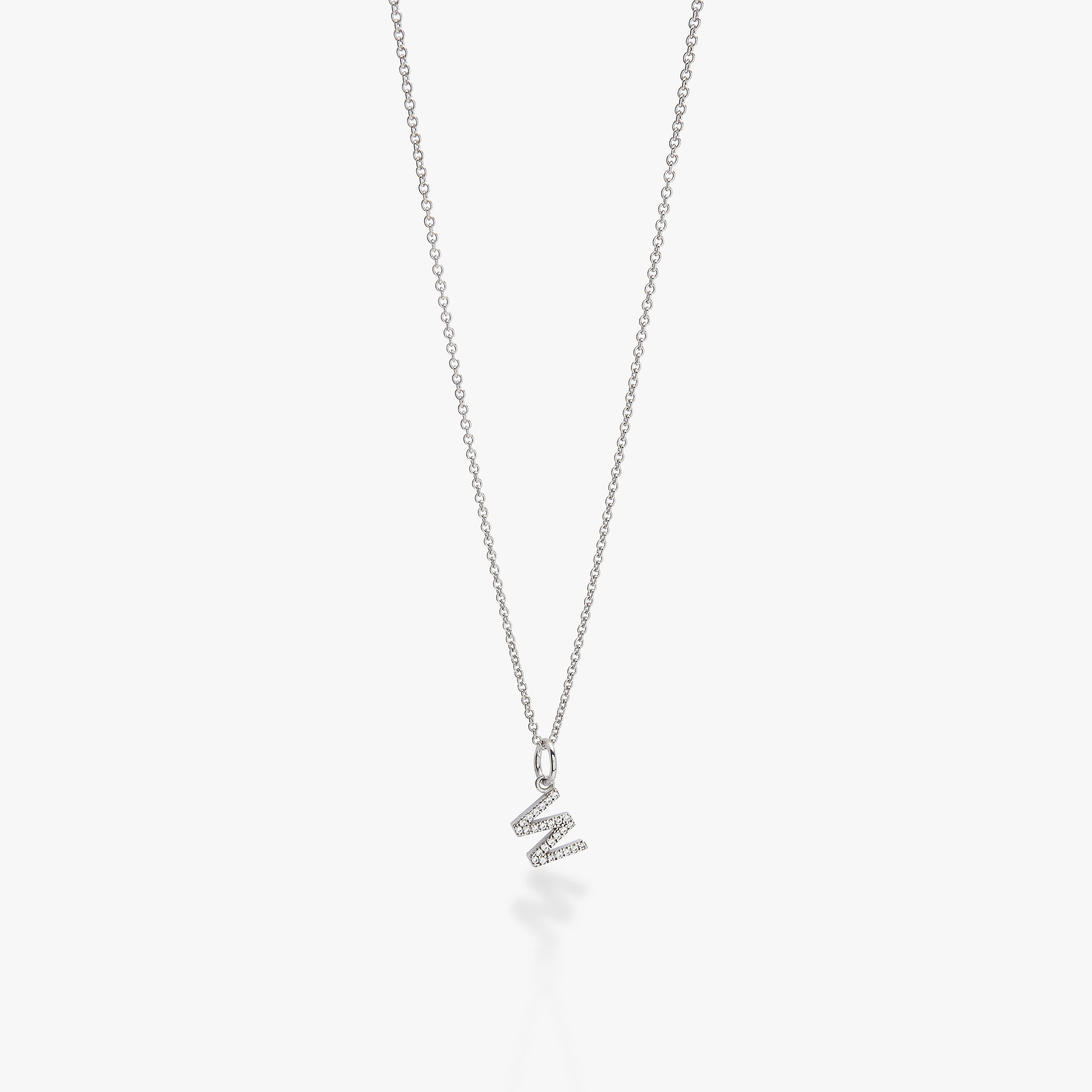 Mini Pavé Initial Charm Necklace