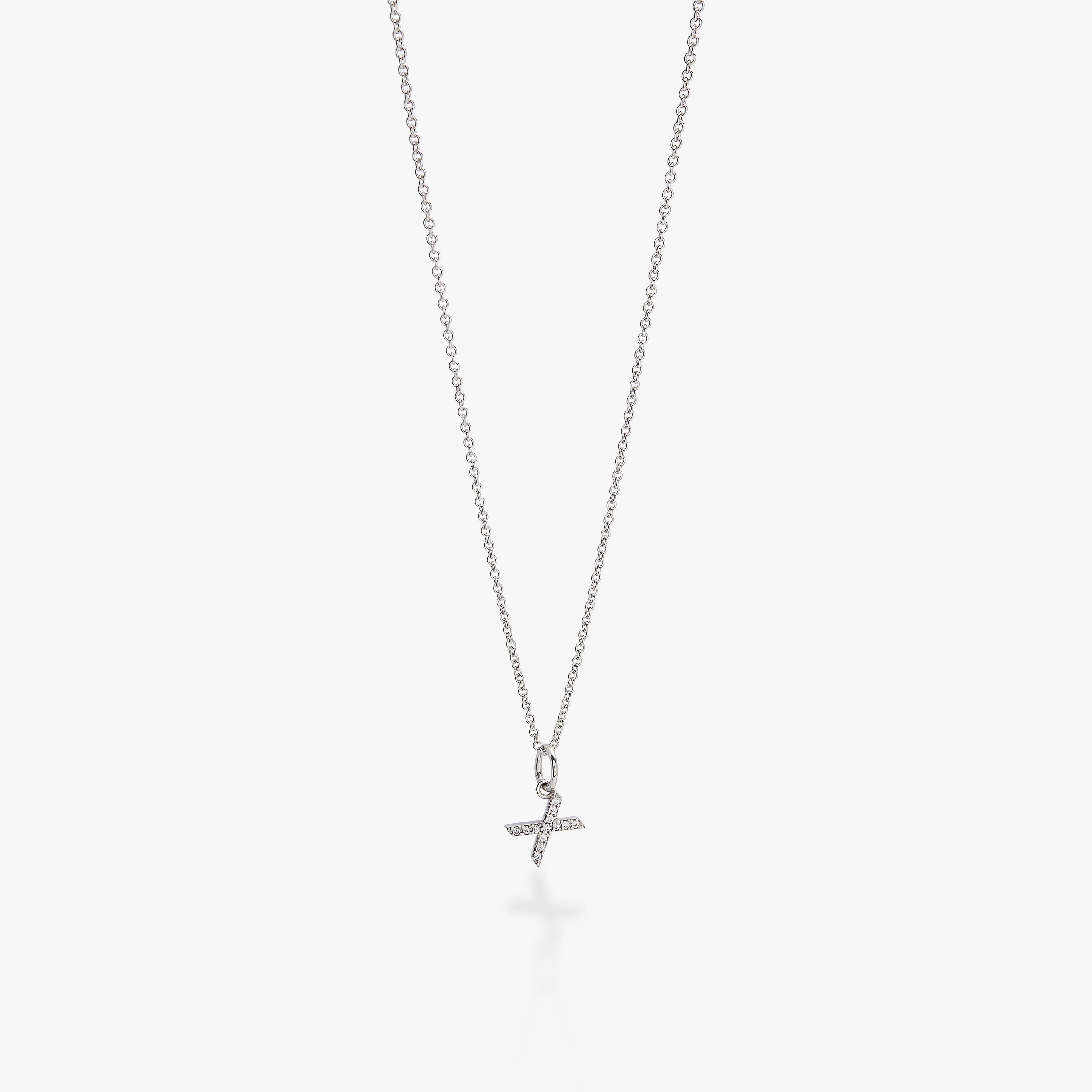 Mini Pavé Initial Charm Necklace