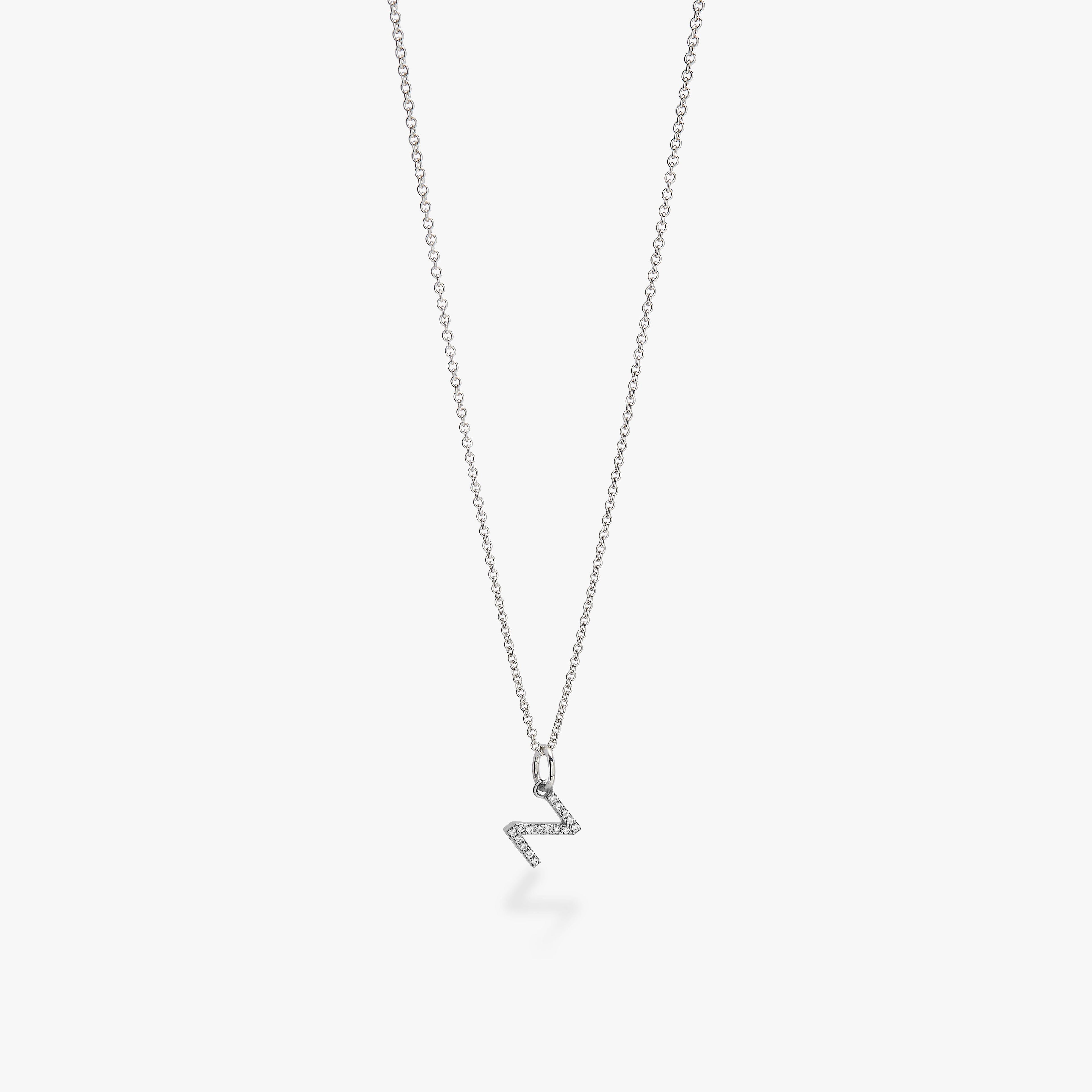 Mini Pavé Initial Charm Necklace