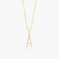 Pavé Elongated Initial Necklace