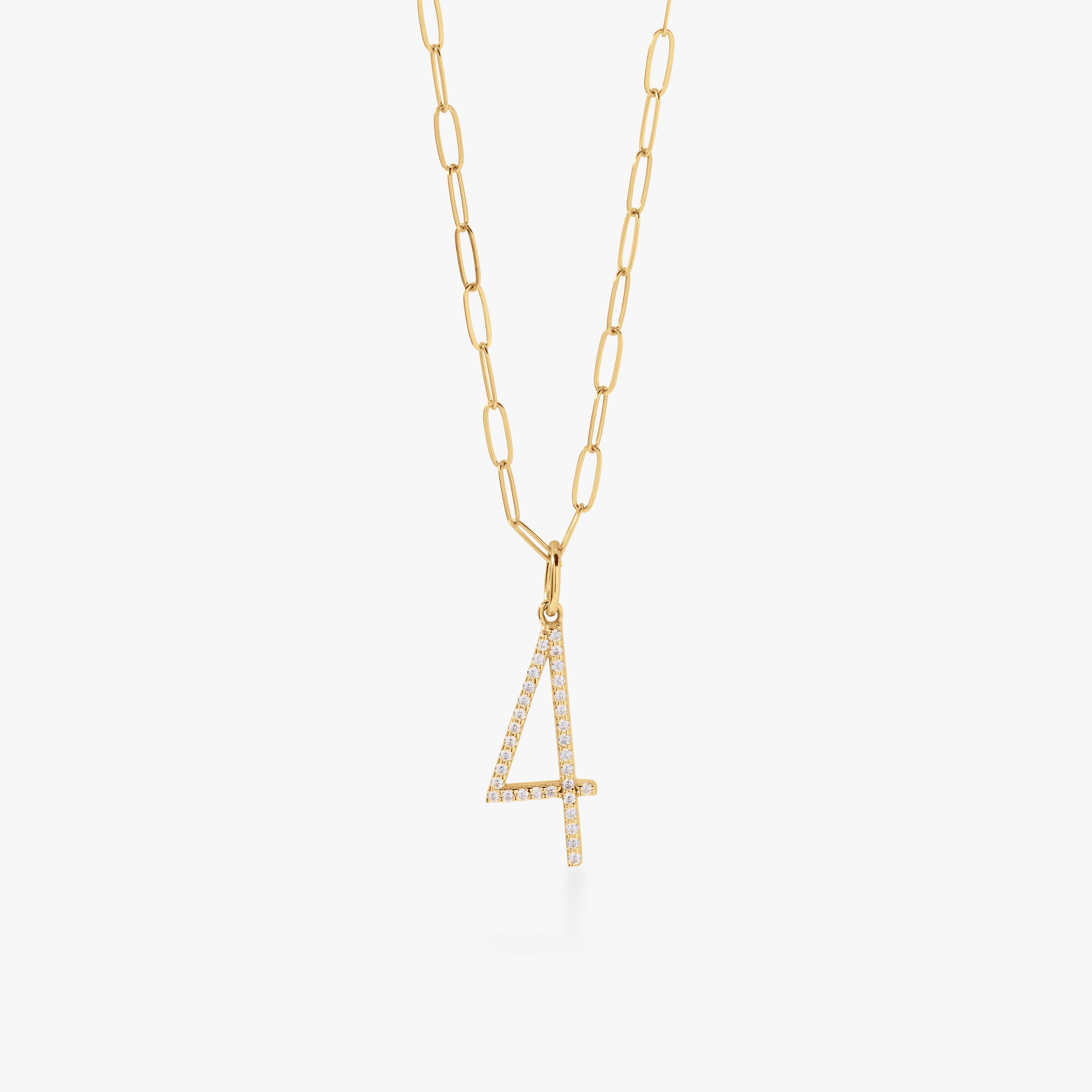Pavé Elongated Number Necklace