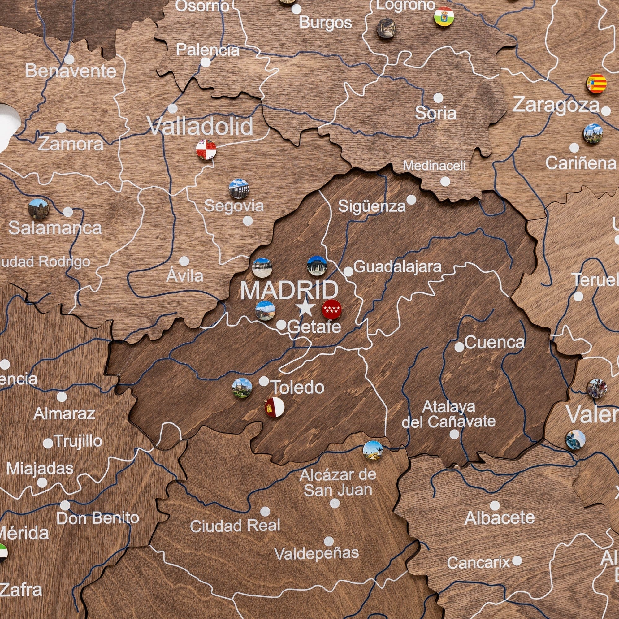 Wooden Map of Spain – Dark Walnut