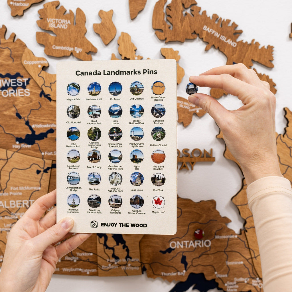 3D Canada Wooden Map Oak