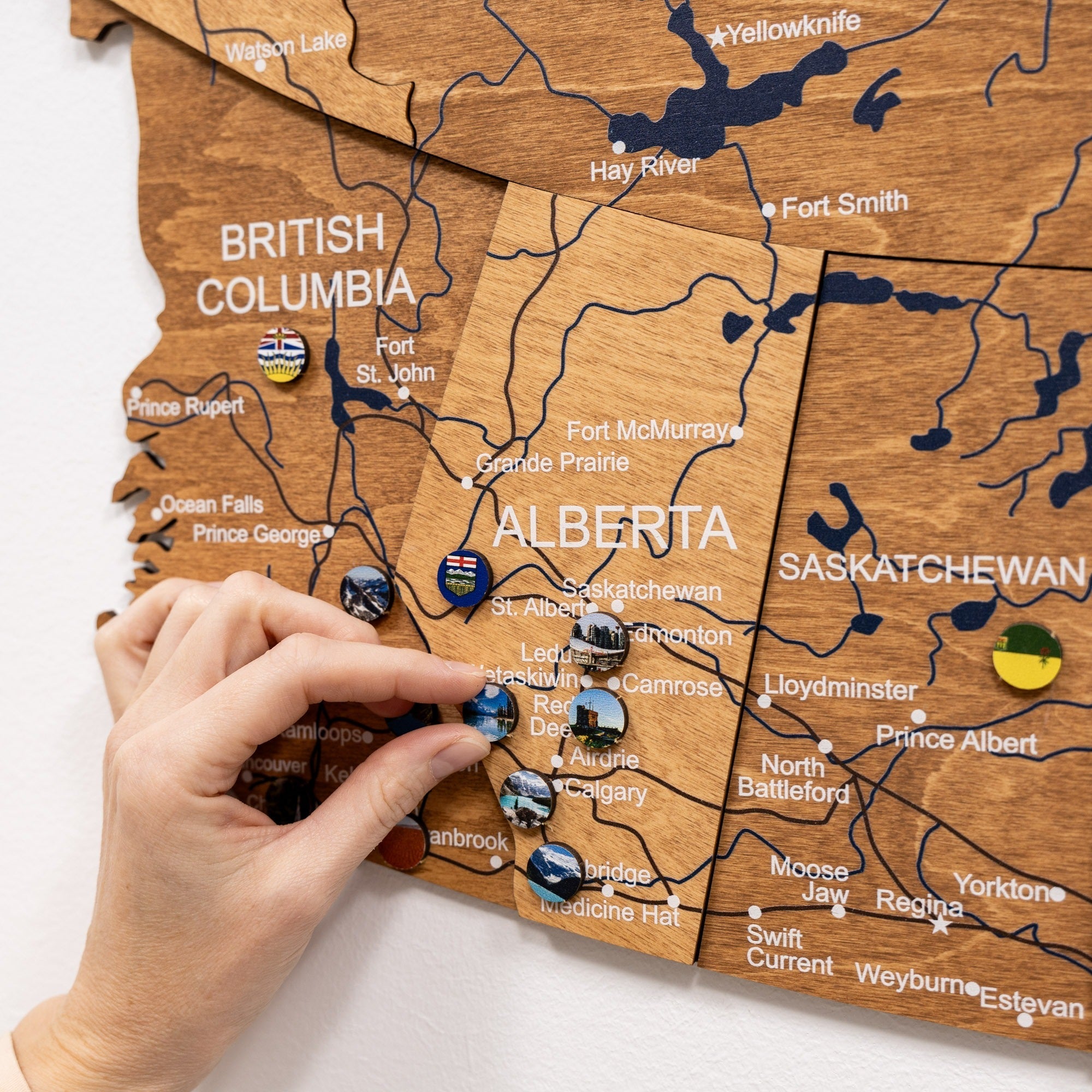 3D Canada Wooden Map Oak