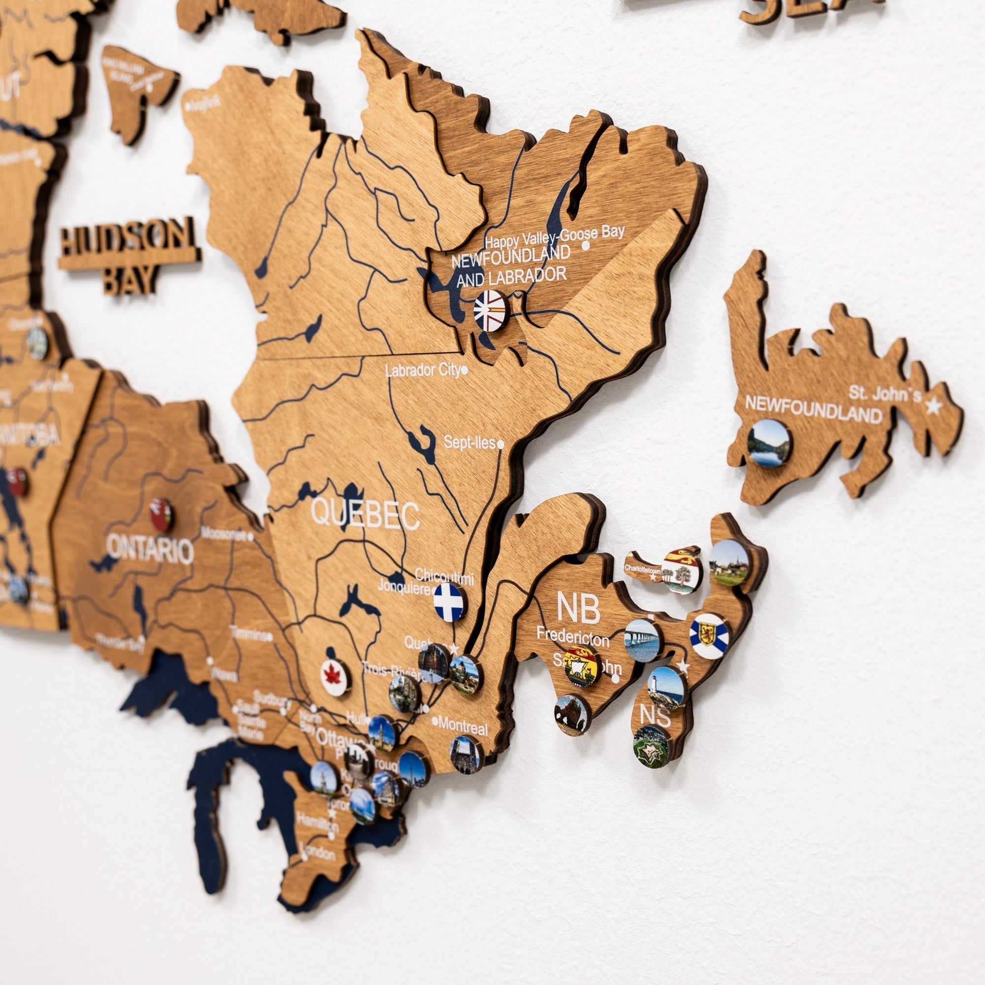 3D Canada Wooden Map Oak