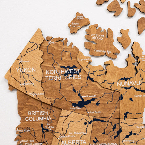 3D Canada Wooden Map Oak