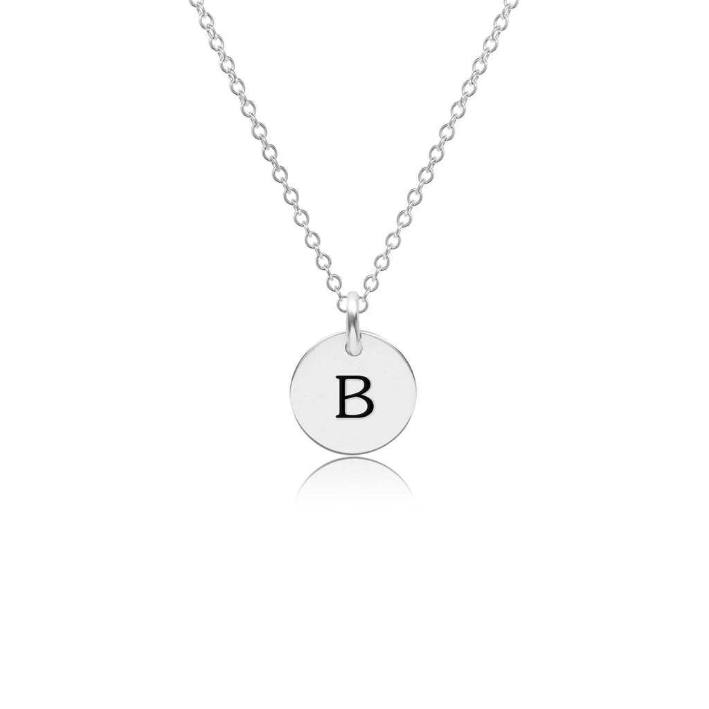 Mini Initial Circle Tag Necklace - Uppercase