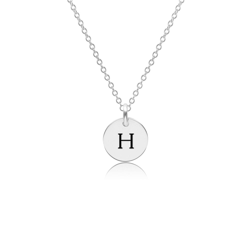 Mini Initial Circle Tag Necklace - Uppercase